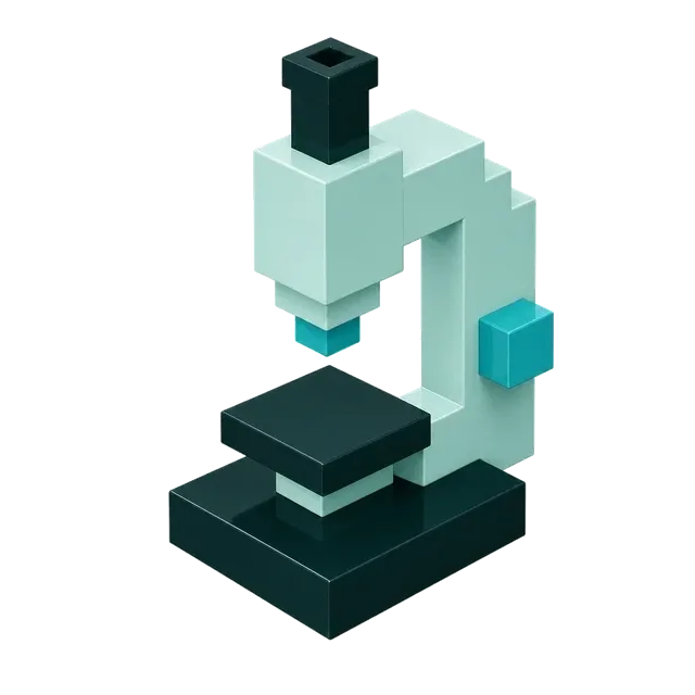 Microscope voxel icon, animated loop