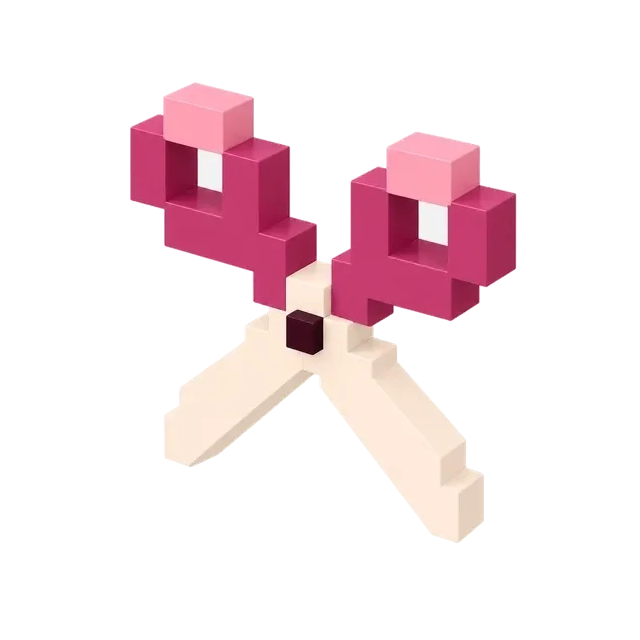Scissors voxel icon, animated loop