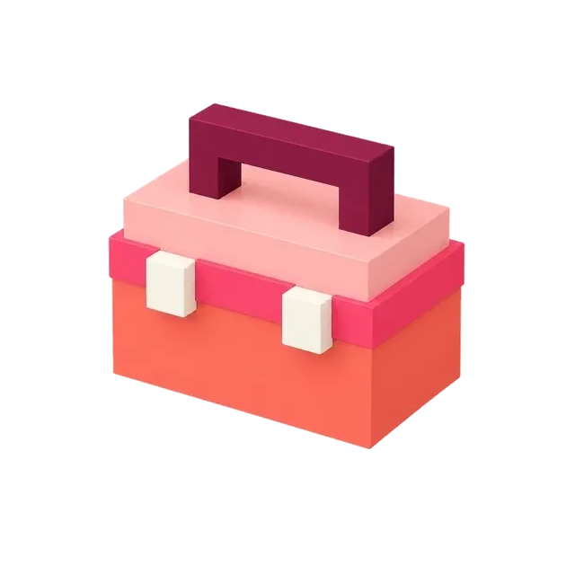 Toolbox voxel icon, animated loop