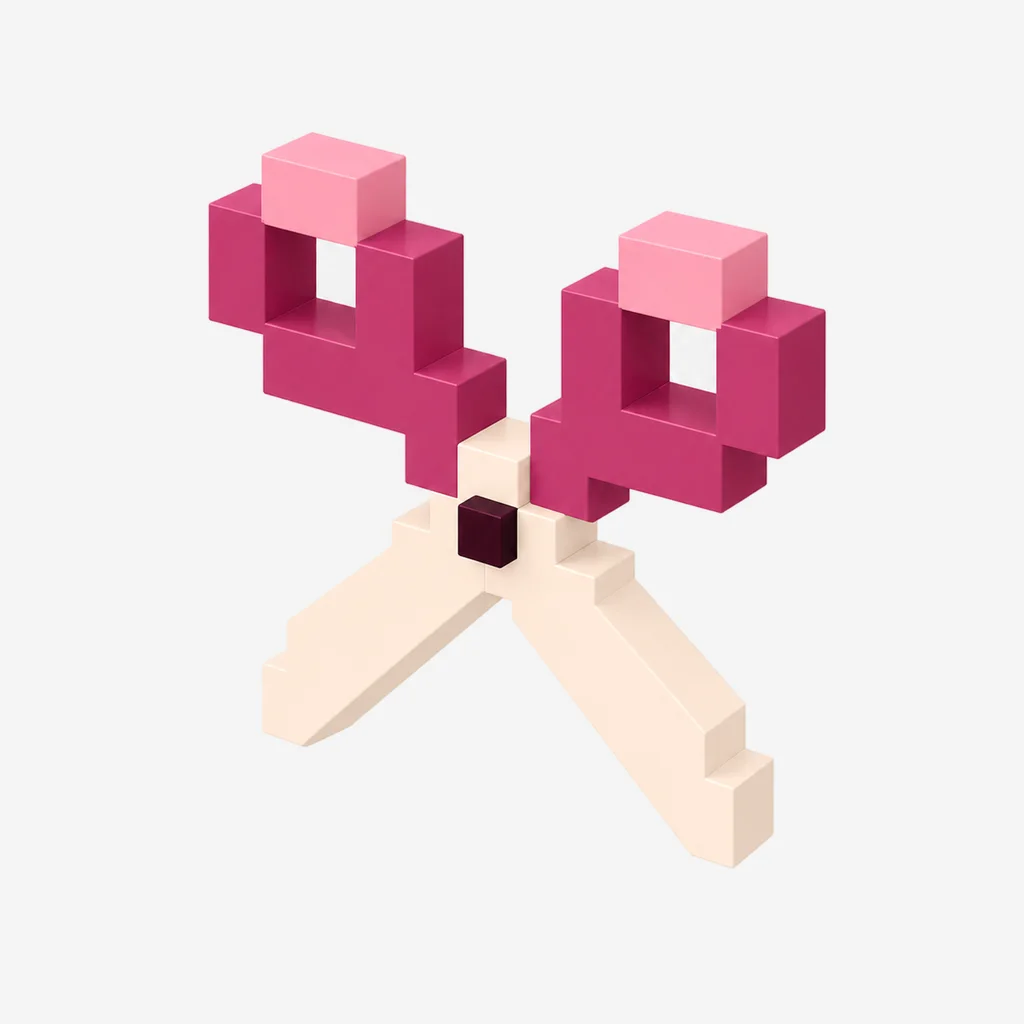Scissors voxel icon, Directed — Cherry Cola