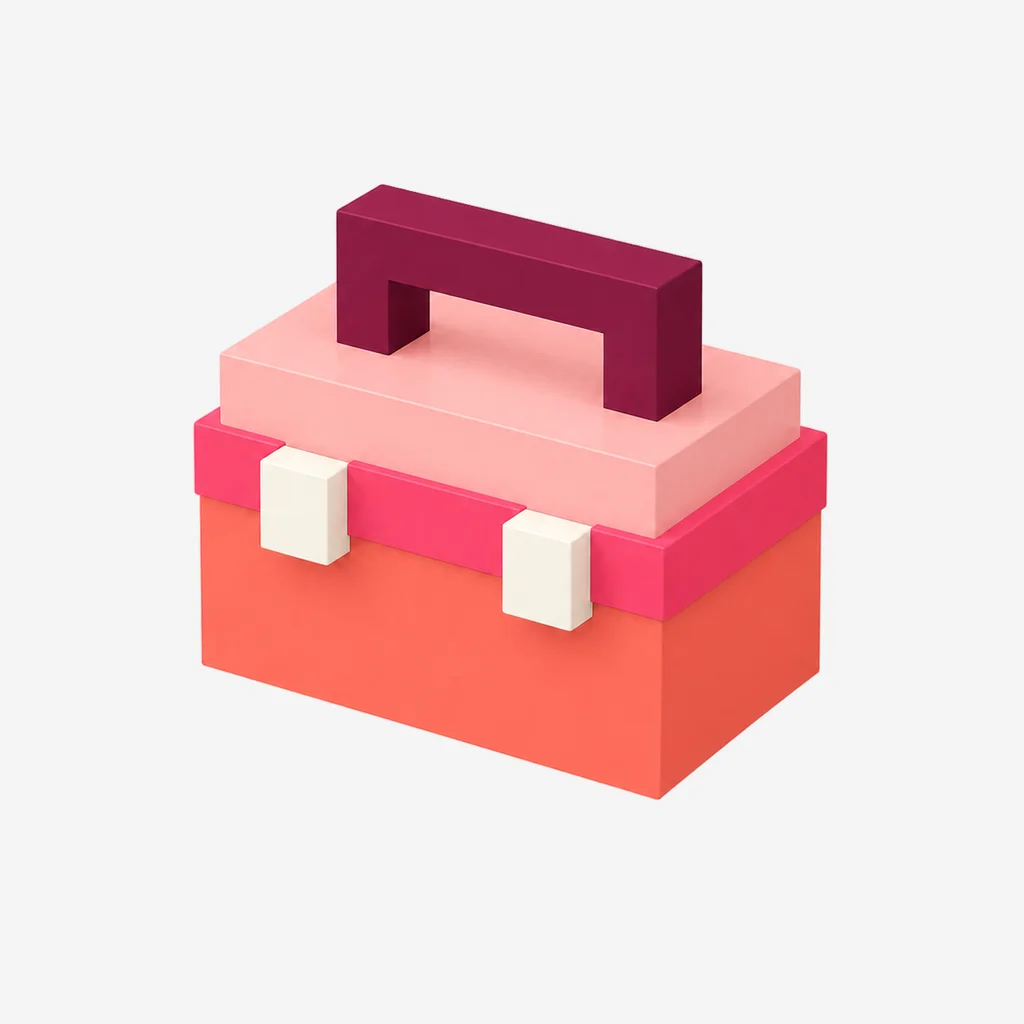 Toolbox voxel icon, Directed — Grapefruit