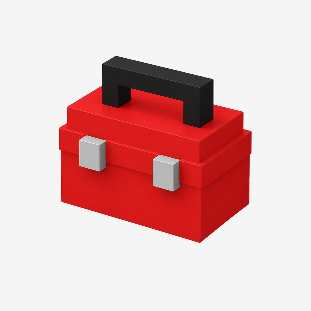 Toolbox voxel icon, 3D model still
