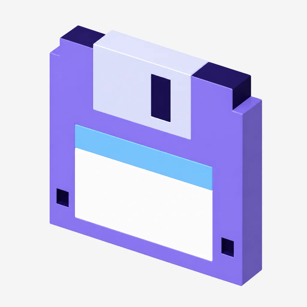Floppy Disk voxel icon, Directed — Blueberry Milk