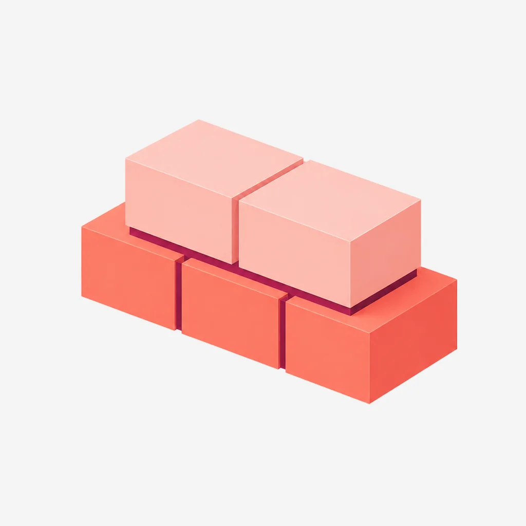 Brick voxel icon, Directed — Grapefruit