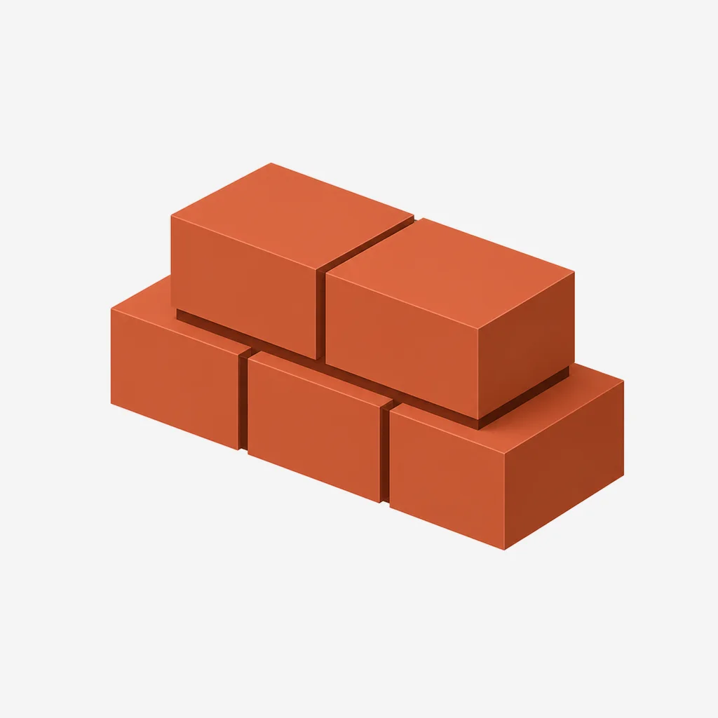 Brick voxel icon, 3D model still