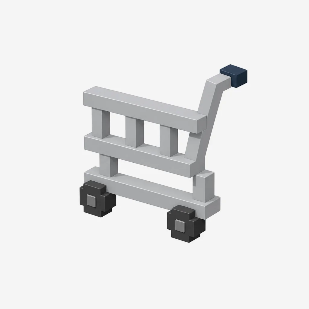Shopping Cart voxel icon, Native palette