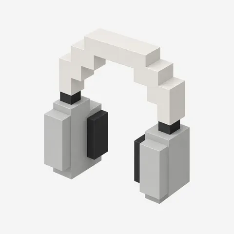 Headphones voxel icon